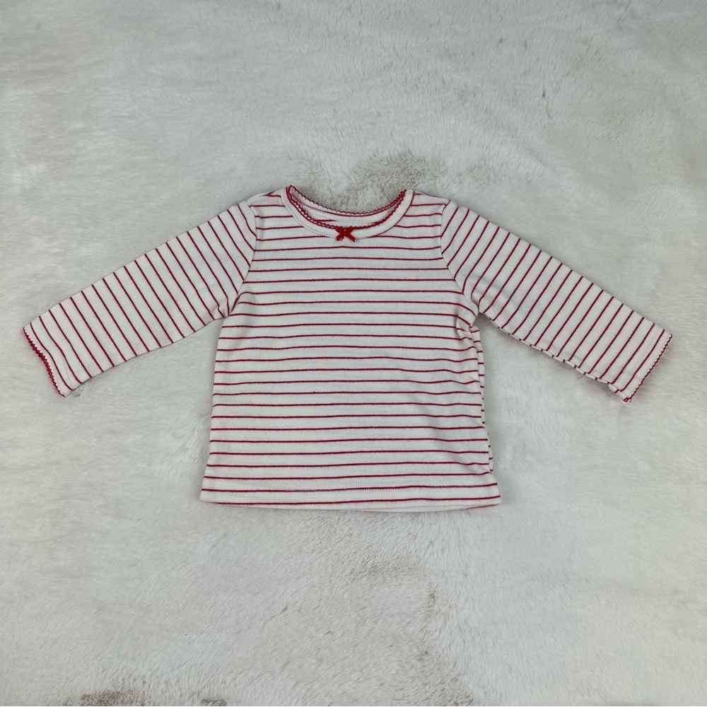 Carters Girl Red Striped Long Sleeve Top